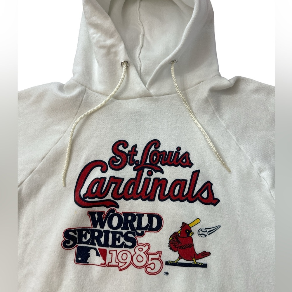 Vintage St. Louis Cardinals 1985 World Series‎ Hoodie White Women’s Size L 42-44